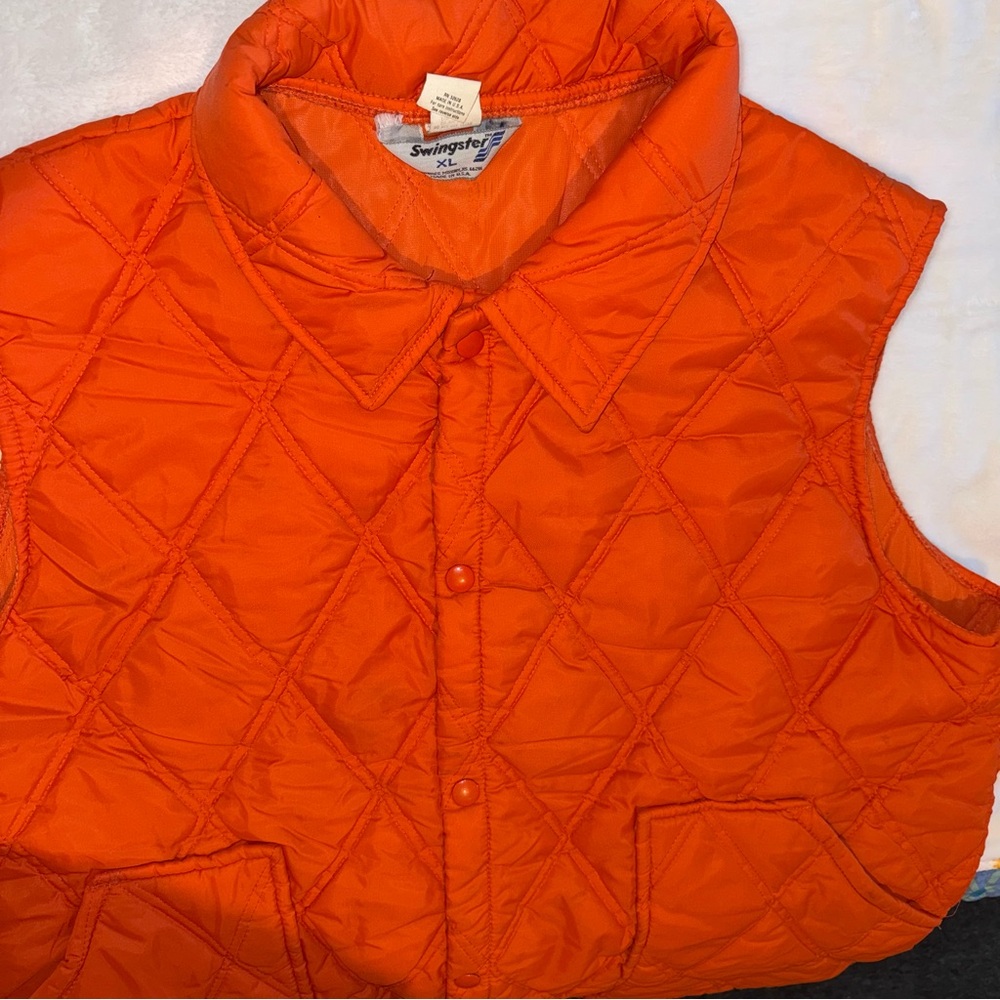 Vintage 80’s Swingster Orange Quilted Vest